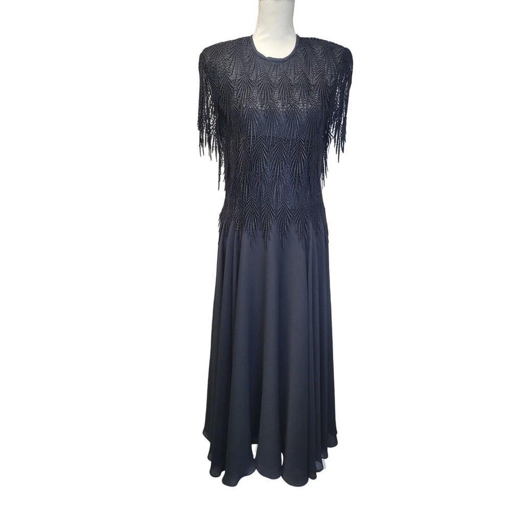 Night Way Collections Black Floor Length Evening‎ Gown Womens Size 10